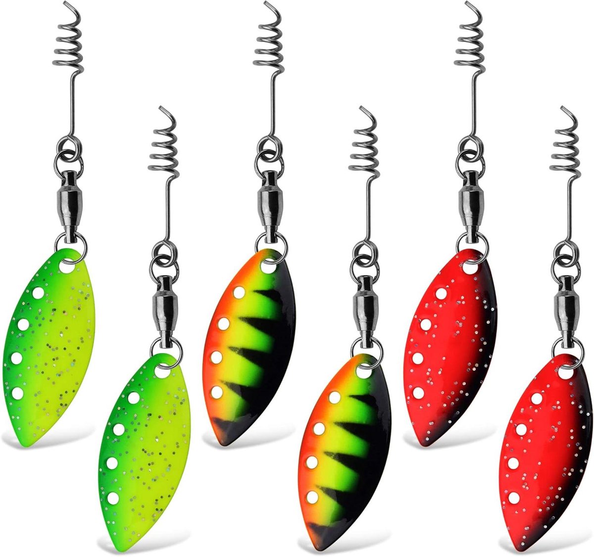 Spinnerblaadjes Kunstaas Set - Visaccessoires Set Rubbervis Tuning - Vissen Verhogen Succes - Extra Beweging Kunstaas - 70 mm