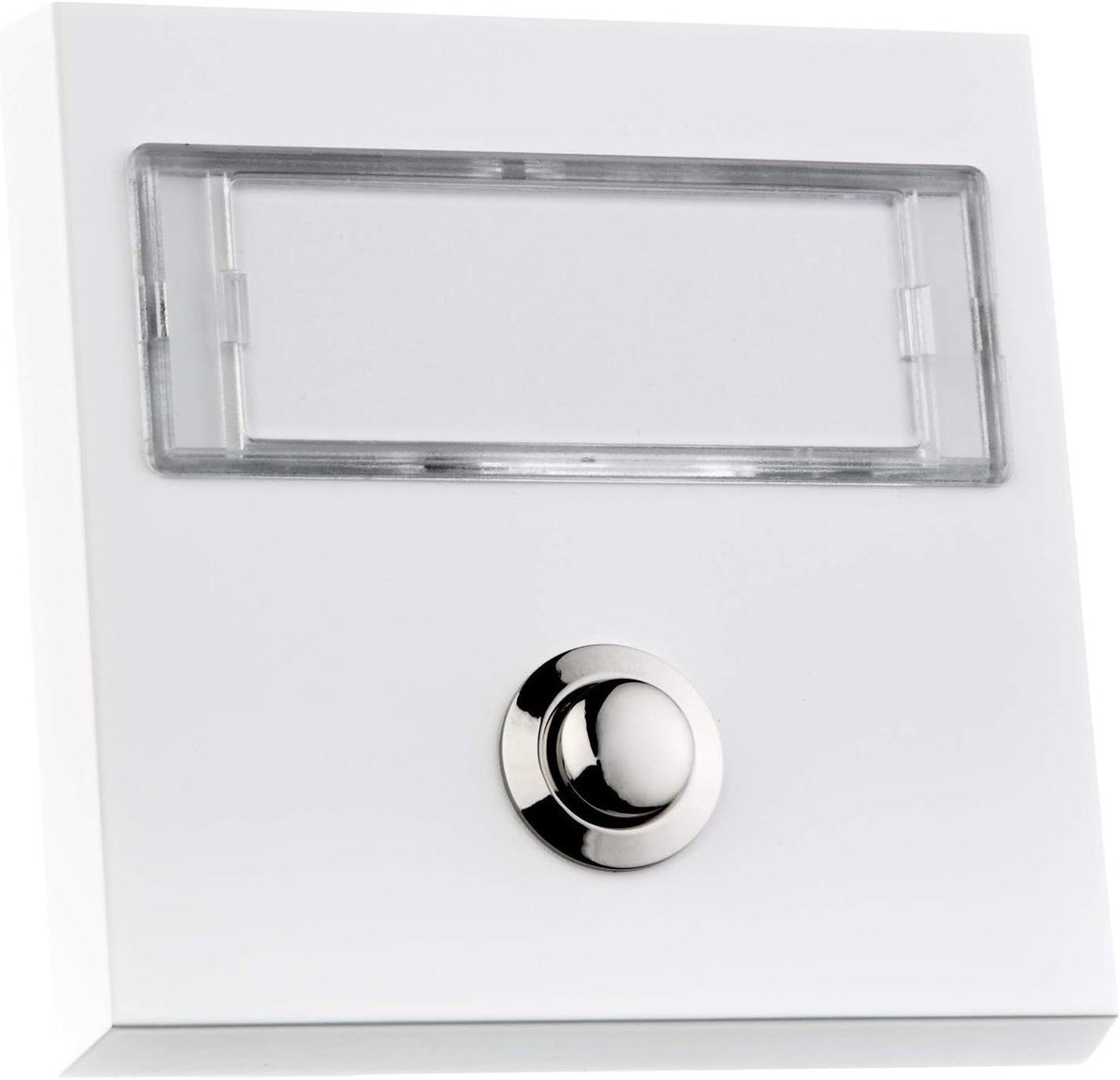 Opbouwbelknop 1-voudig - Deurbelknop - Toegang Verlenen - Groot naamplaatje - 95x95mm - Wit