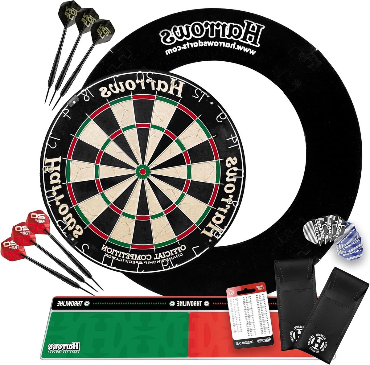 Dartbundel Set - Dartbord Compleet - Thuis Spelen - Alles-in-één Pakket - 45 cm Diameter - Zwart