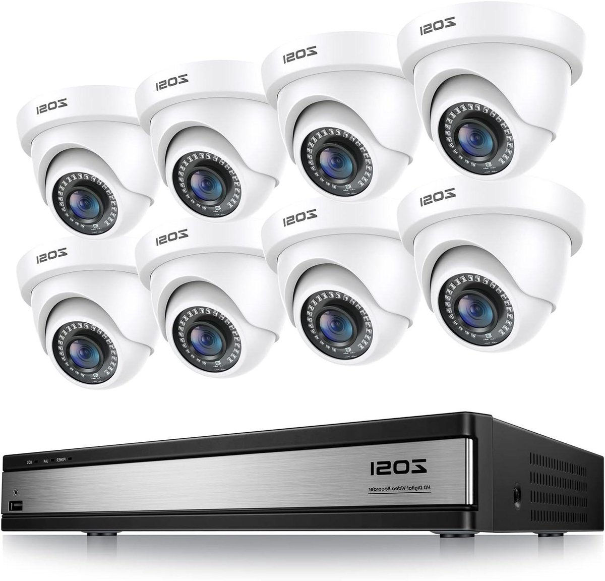 Beveiligingscamera Set - Cameraset Buiten - Huis Beveiligen - 1080P HD Nachtzicht - 8 Camera's - Wit