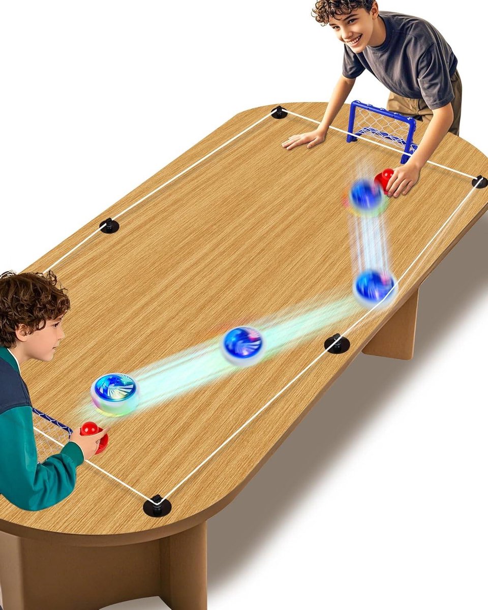 Verstelbaar Tafelblad Air Hockey - Airhockey Spel - Spelplezier Thuis - Elastische Grenzen - 5.08 cm - Blauw