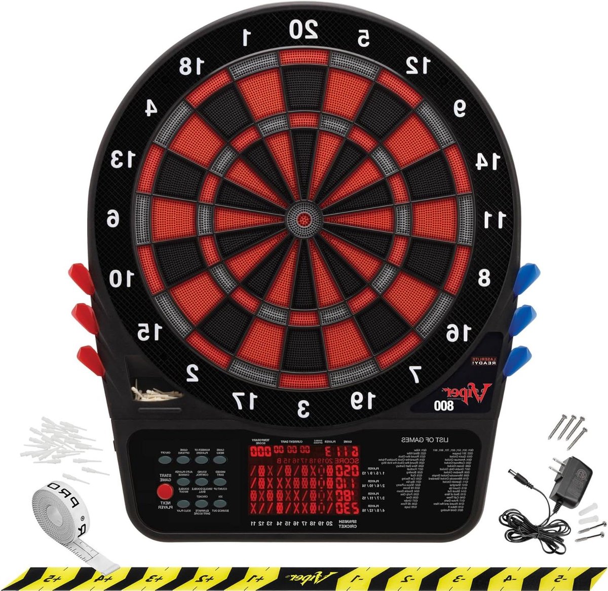Dartbord Elektrisch - Soft Tip Dartbord - Thuis Spelen - Ultradunne Spider - 20.14 x 24.75 inch - Zwart