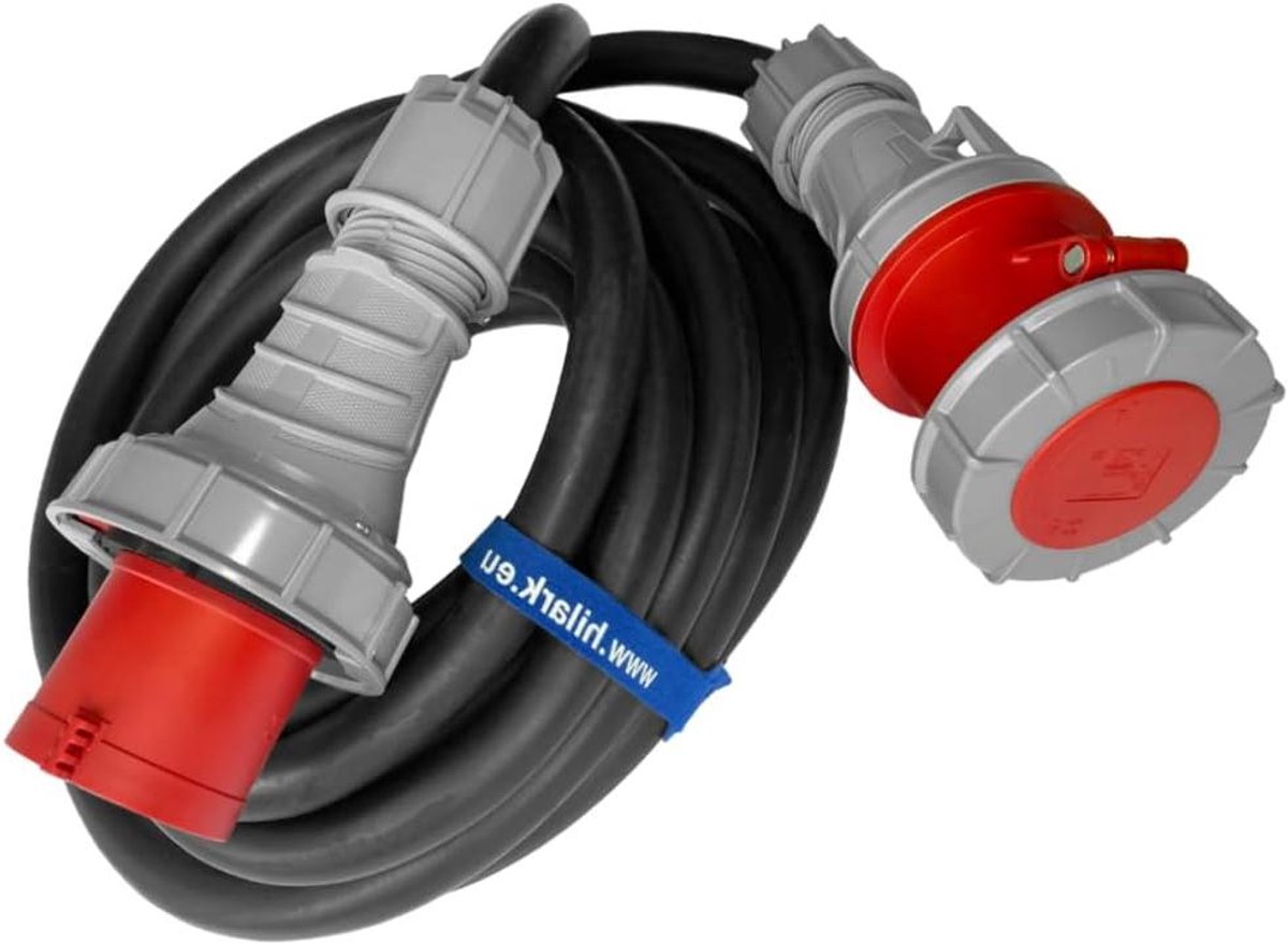 Adapterkabel CEE - Verlengkabel - Stroom Verdelen - Waterdicht IP44 - 1 meter - Zwart