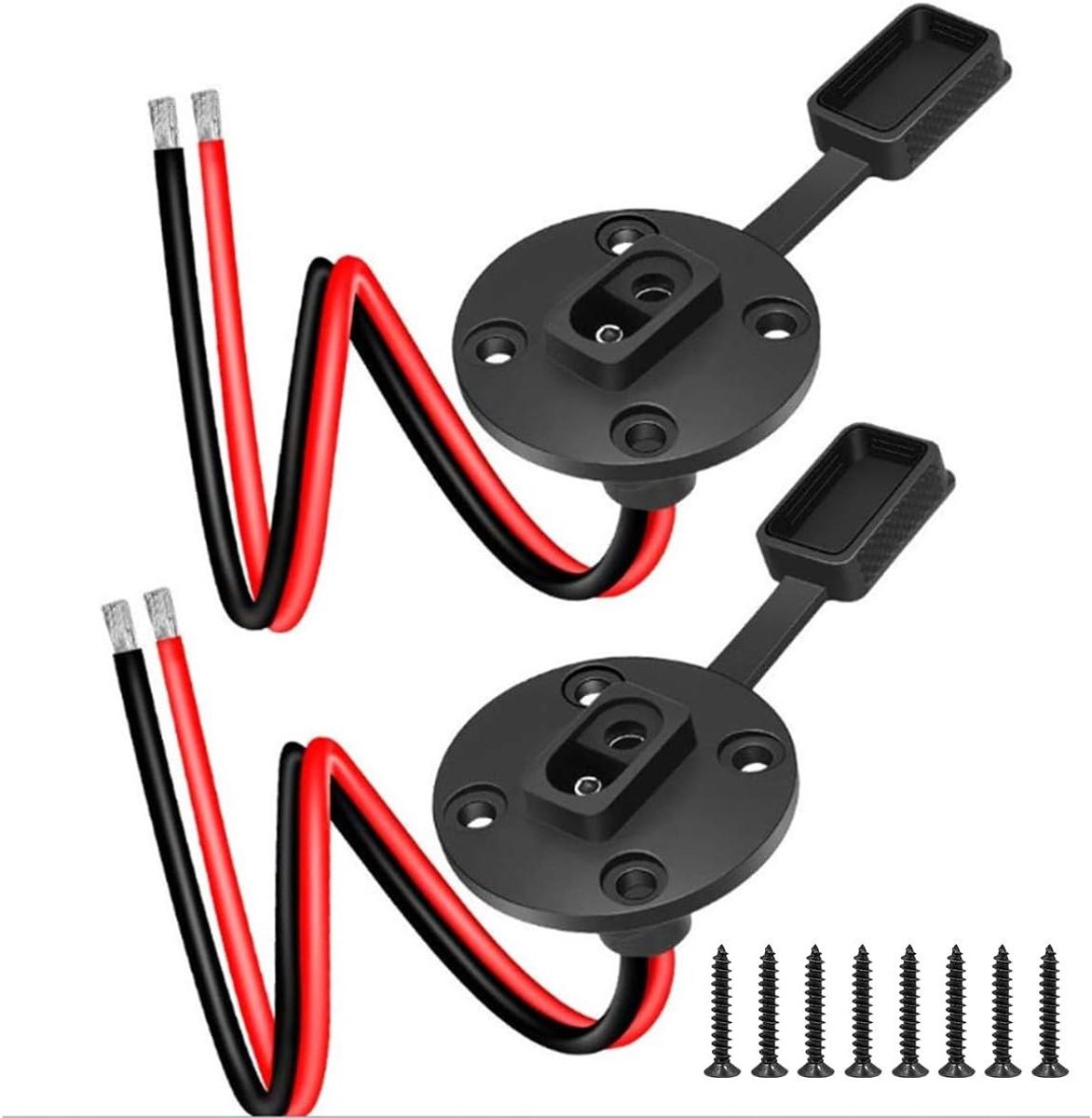 SAE Inbouw Connector - Zonnepaneel Kabel - Accu Opladen - Weerbestendige Inbouw - 10AWG - Zwart