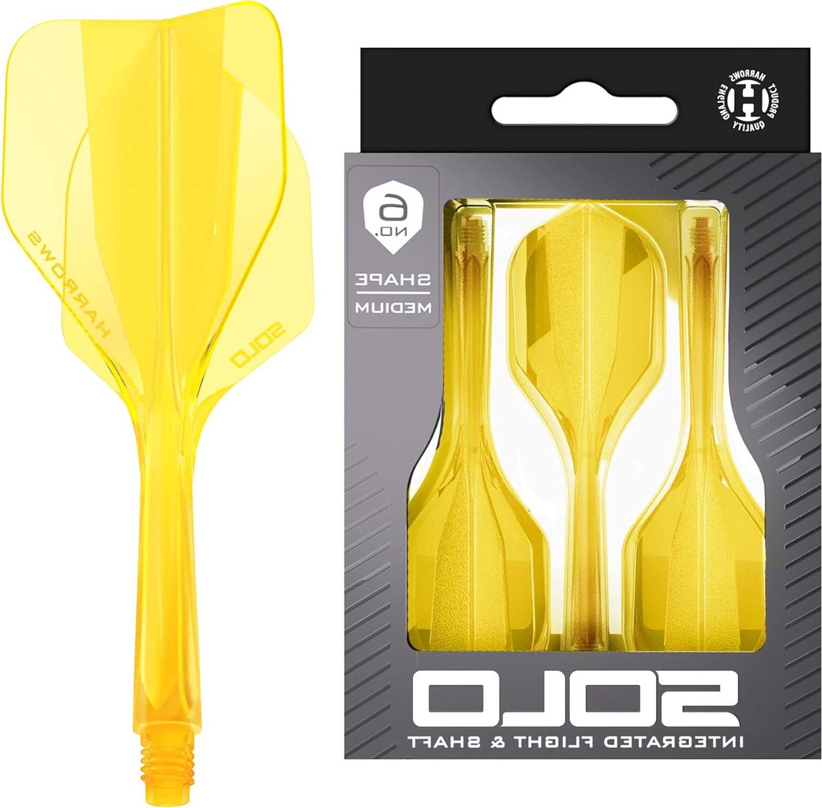 Dart Flights Assen - Geïntegreerde Vluchten - Dart Stabiliteit - Eén Stuk Constructie - Medium - Geel