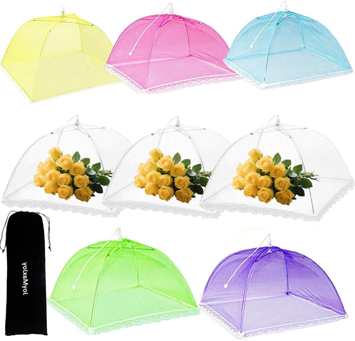 Voedselhoezen Mesh - Voedsel Paraplu - Buiten Eten Beschermen - Opvouwbaar Pop-up Ontwerp - 43 cm - Multicolor