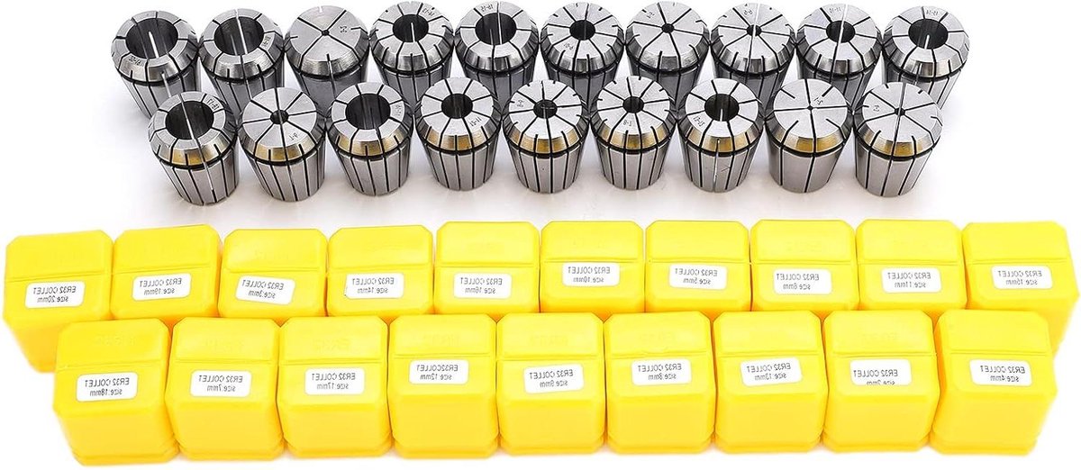 Spantang Set - Spanhuls Set Veer - CNC Frezen - Dubbele Hoek Ontwerp - 2-20 Mm - Zilver