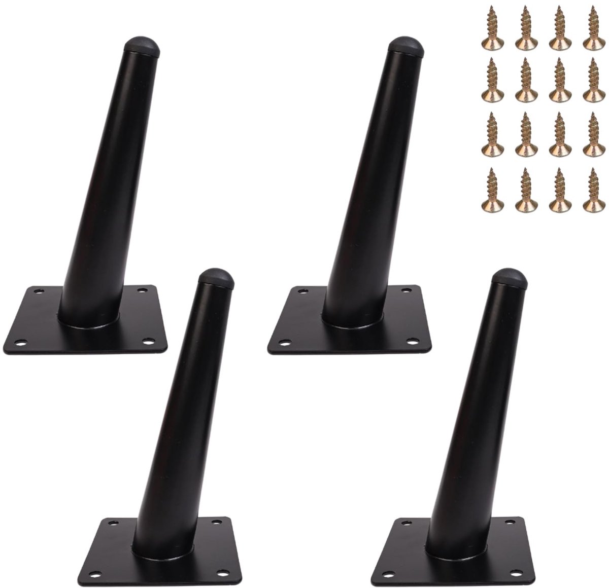 Meubelpoten, Kegelvormige Meubelpoten, Dressoirpoten, Bankpoten, voor Tafels Banken Tv-Kasten Stoelen Kasten Vervangende Kastpoten. 4 Stuks 15cm