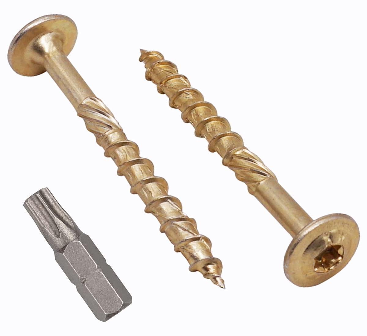 Gegalvaniseerd Staal Schroeven - Houtschroeven Torx - Houtconstructies Maken - Wafelkop Grote Klemkracht - 60 x 50 mm - Geel