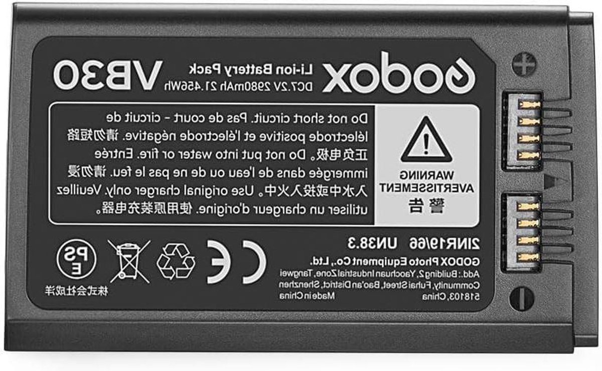 Oplaadbare Batterij - Energiepakket - Flitser Voeden - Type-C Opladen - 7.2V 2980mAh - Zwart
