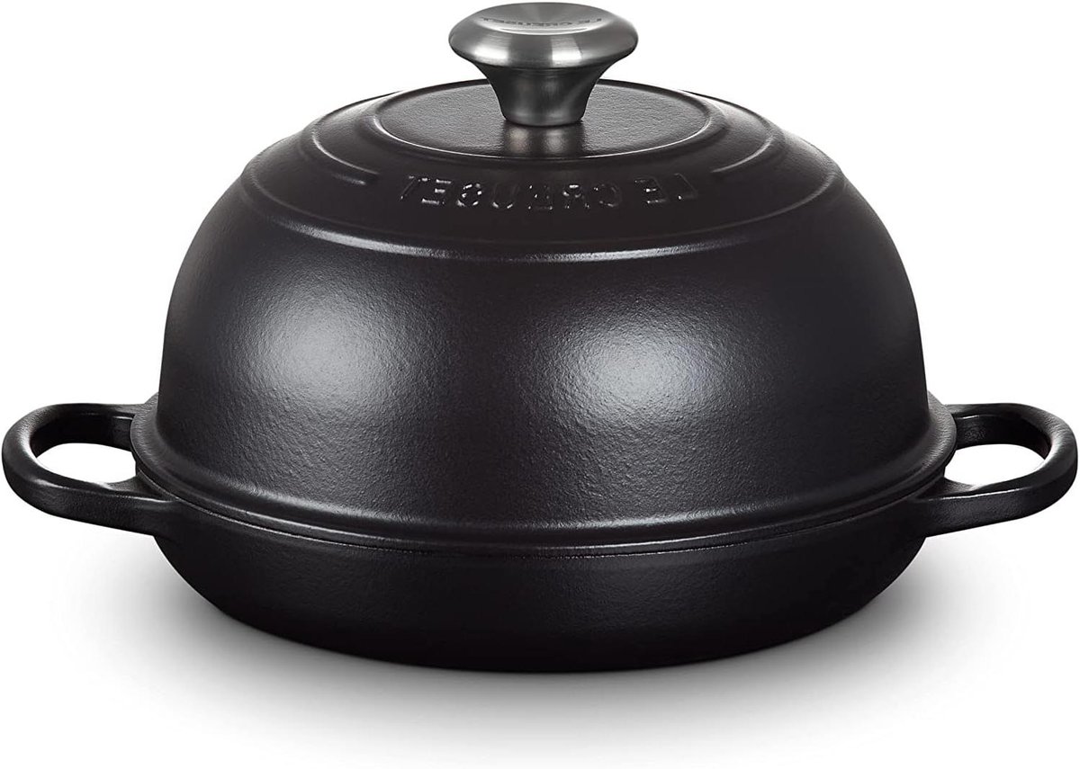 Brood Pan - Gietijzeren Oven - Brood Bakken - Gelijkmatige Warmte - 24 cm - Mat Zwart