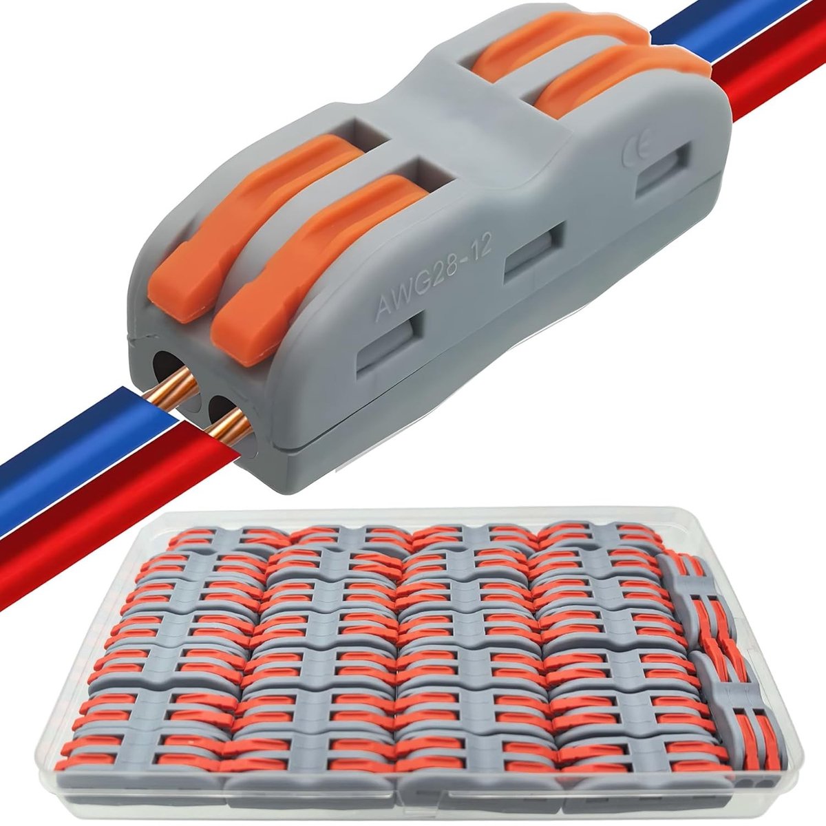 Hefboommoeren Connector Assortiment - 30 Stuks Geleider voor Veilige Elektrische Aansluitingen 0.1-2.5mm² / 28-12 AWG, Ideaal voor Doe-Het-Zelf Projecten en Elektrische Installaties