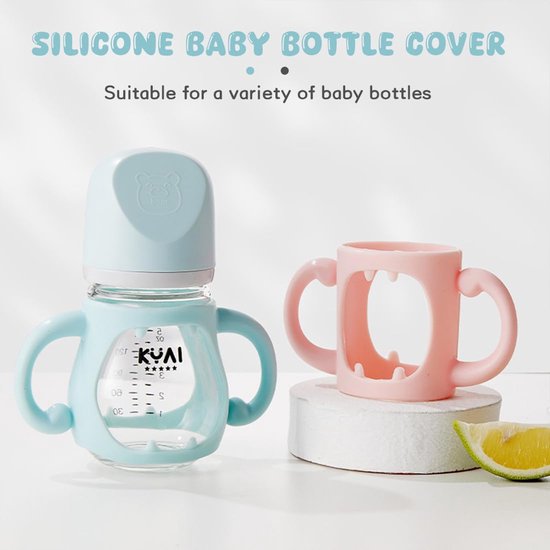 Fles Handvatten - Baby Fles Houder - Veilig Voeden - Ergonomisch Ontwerp - 2 Stuks - Roze Blauw — afbeelding 4