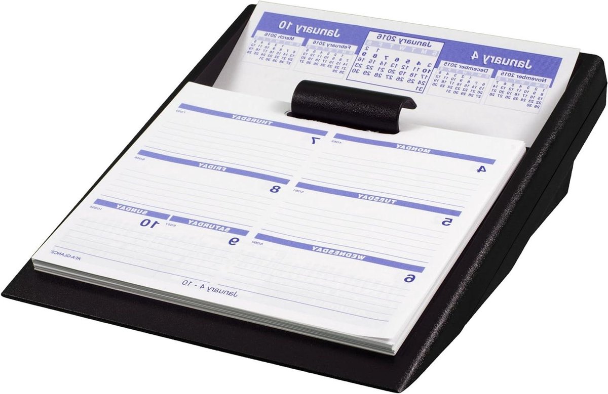Bureau Kalender - Wekelijkse Planner - Organisatie Thuis - Inclusief Basis - 7 x 5-5/8 Inch - Zwart