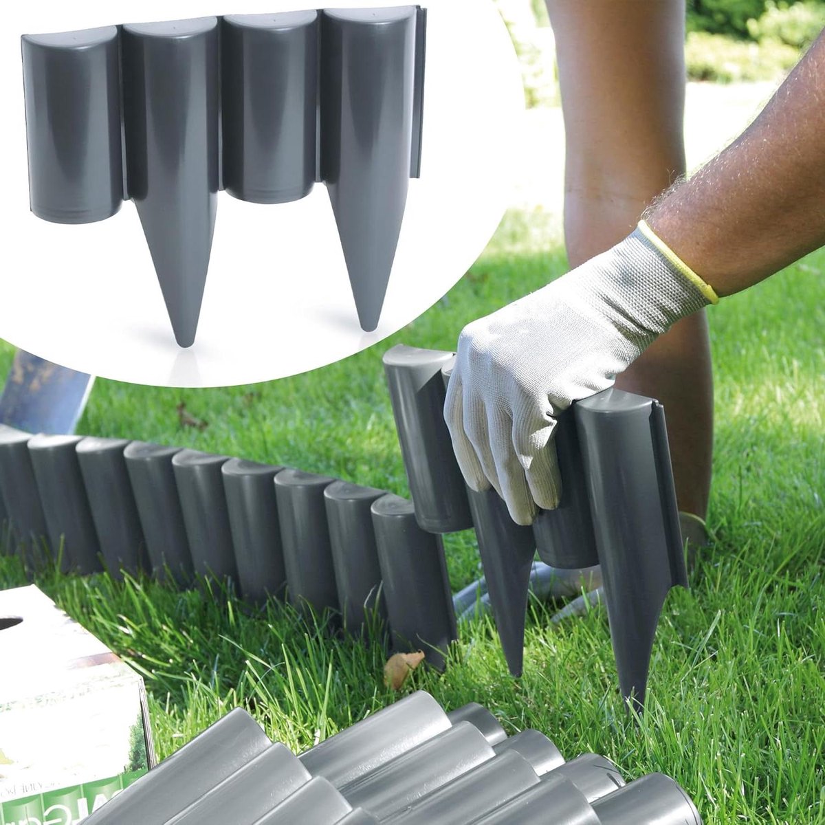 Gazonrand - Tuinborder - Tuin Decoratie - Flexibel Hout-effect - 5 Meter - Antraciet