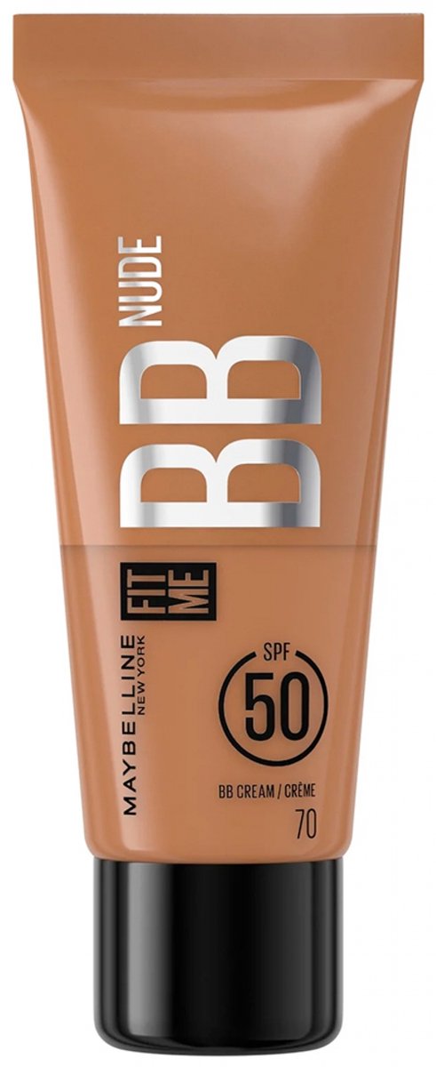 Maybelline Fit Me BB Nude- BB crème- Basis verrijkt met 90% verzorgende ingrediënten- SPF 50- NUDE 70- 30 mL
