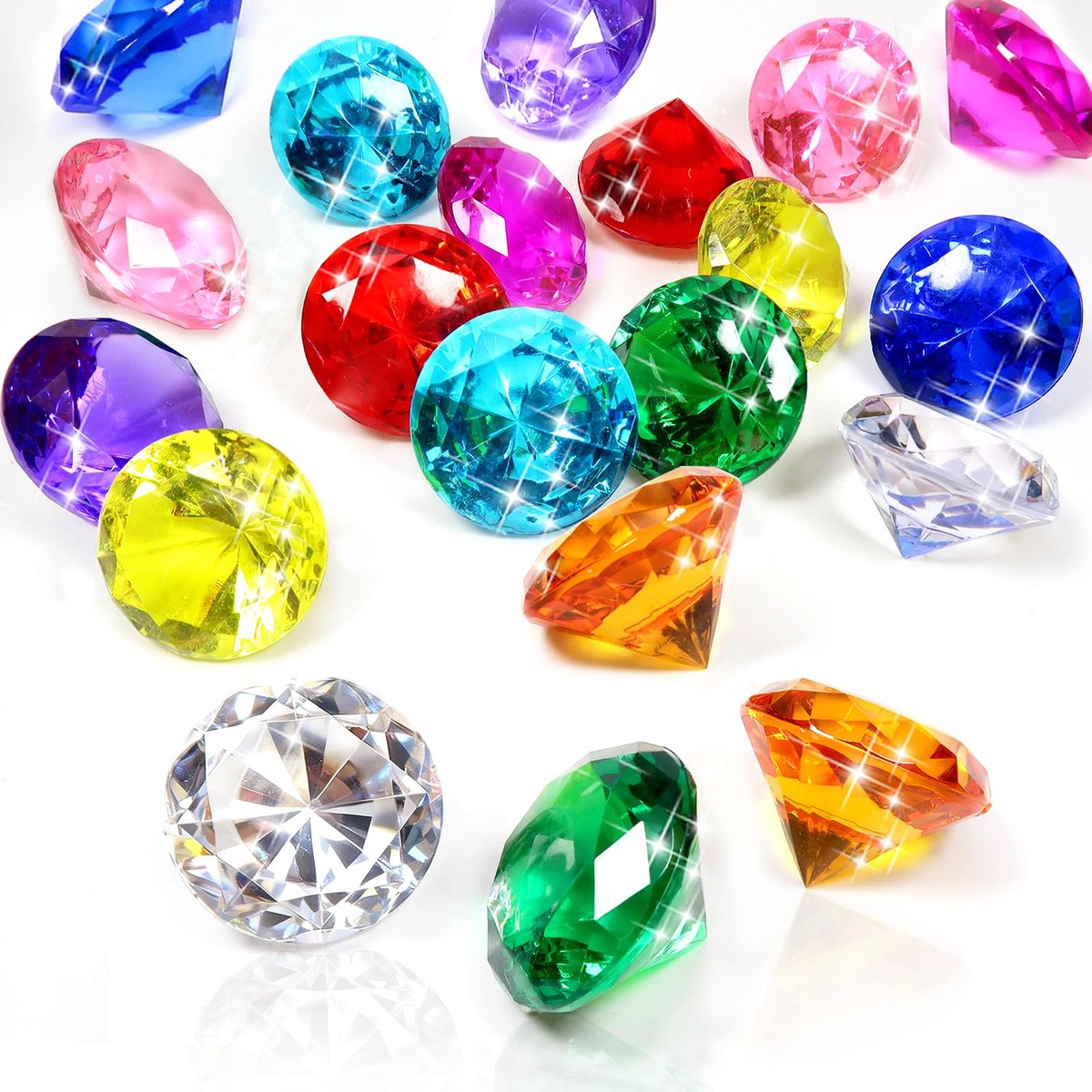 TOAOB 40 stks 10 Kleuren Tafel Scatter Kristallen Acryl Diamanten Steentjes 30mm voor Tafeldecoraties Bruiloft Decoratie Bruids Douche Decoratie