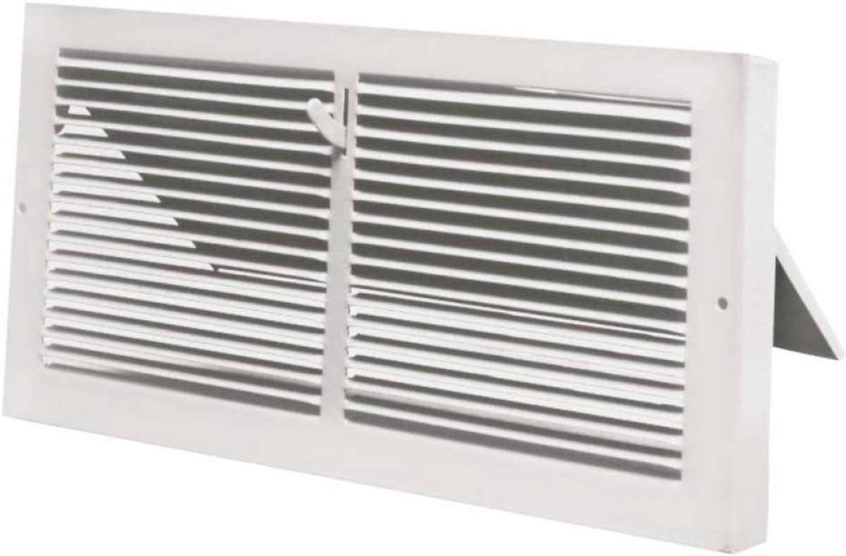 Wit Vloerrooster Plintventilatie met Terugslagklep 14x8 Inch Kanaalopening