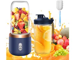 mixer, TGKYK 400ML draagbare blender met bekers, borstels en 6 messen, USB-oplaadbare mixer smoothie maker to go, staande mixer klein voor het bereiden van milkshakes, sappen, smoothies