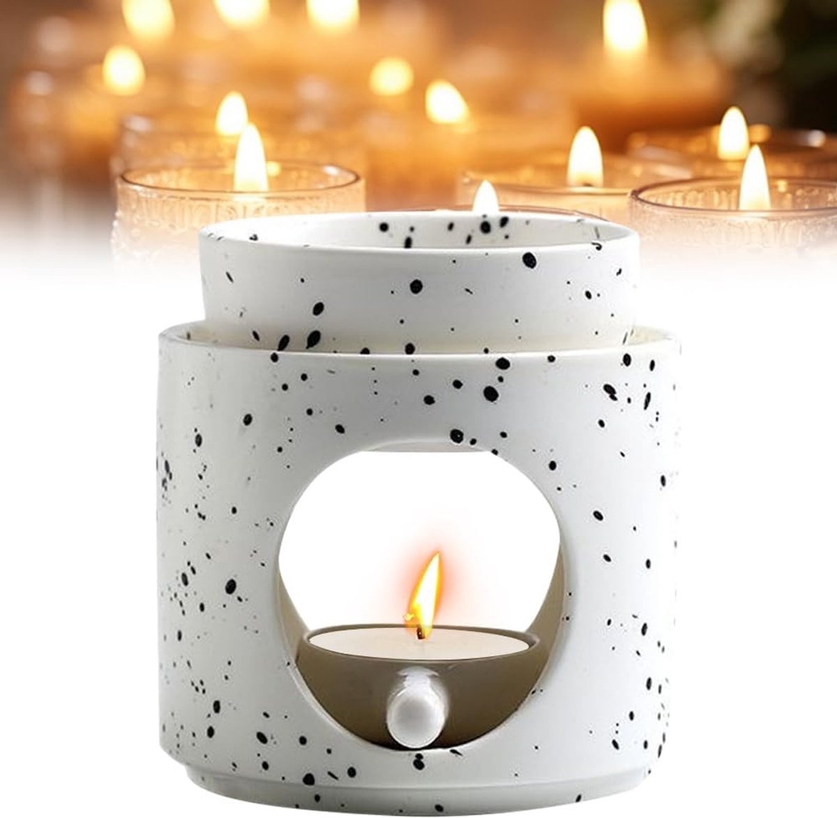 Ceramische Geur Lamp voor Etherische Olie, Aroma Lamp met Theelichthouder en Geurkaarsen, 