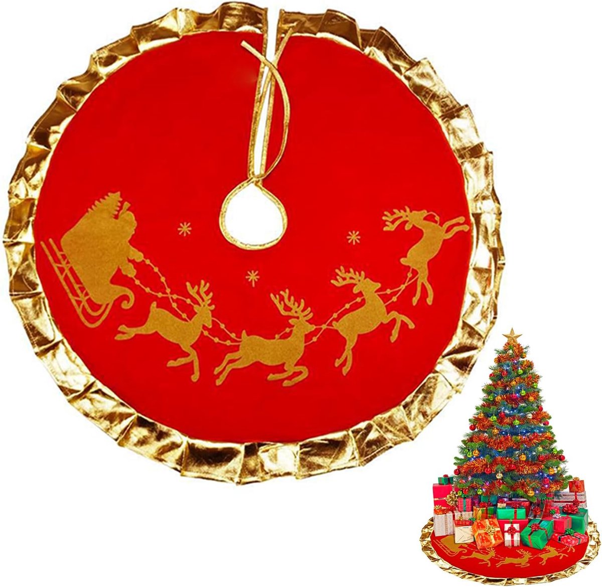 kerstboomdeken kerstboomdeken 90 cm ronde boomdeken kerstboomtapijt kerstboomrok onderlaag voor kerstfeest vakantie huisdecoraties kerstdecoratie