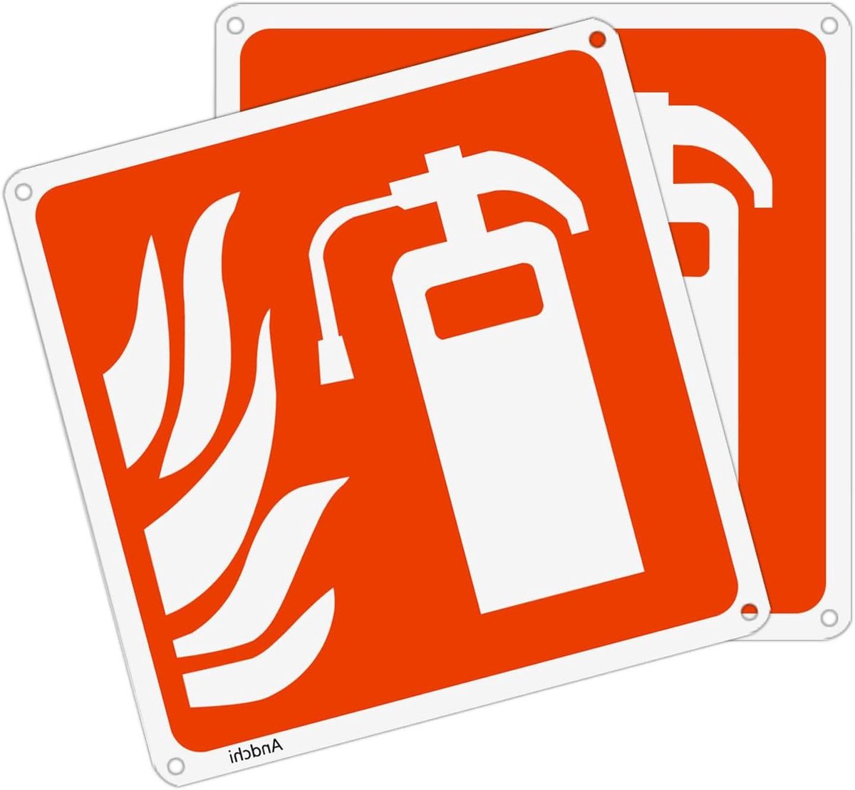 Brandblusbord - Veiligheidsbord Hoekbord - Brandbeveiliging Aangeven - Aluminium Materiaal - 20x20cm - Geel