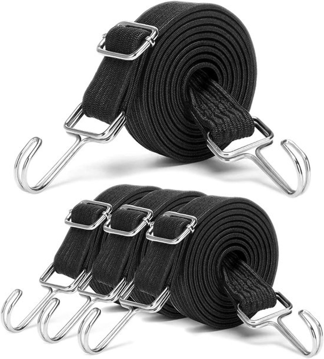 Elastiek met Haken - Sterke Trekkracht - Set van 4 - 200 cm