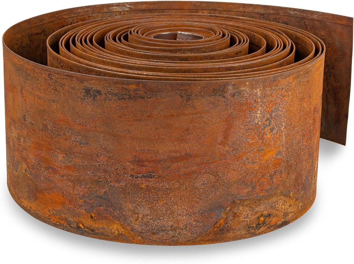 Corten Staal Tuinrand - Metaal Randafwerking - Bloembakken Afscheiden - Direct Roest Patina - 10 Meter - Roestbruin