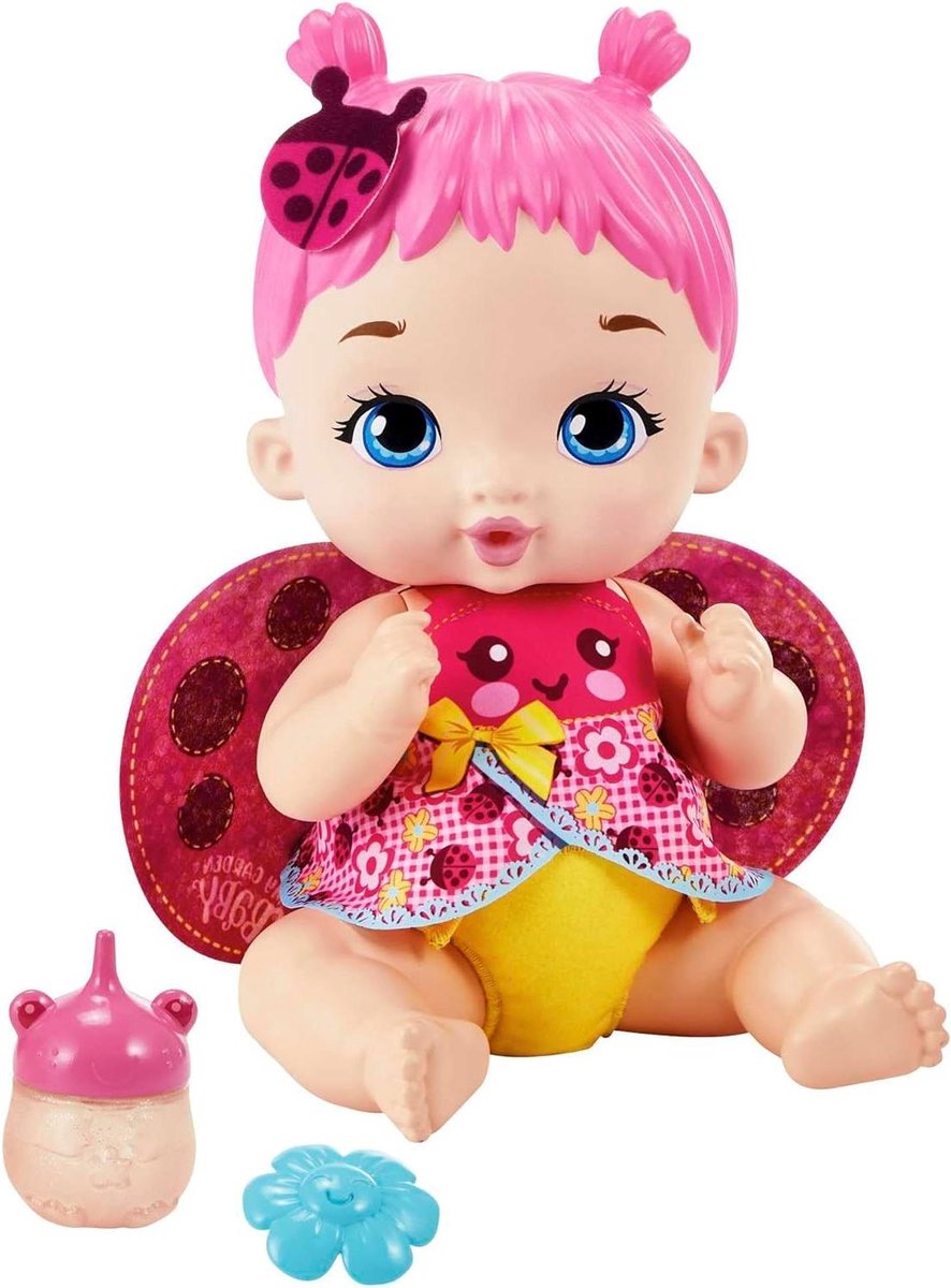 Lieveheersbeestje Babypop - Baby Lieveheersbeestje Pop - Baby Verzorgen - Zachte Vleugels Jasmijngeur - 30 cm - Meerkleurig
