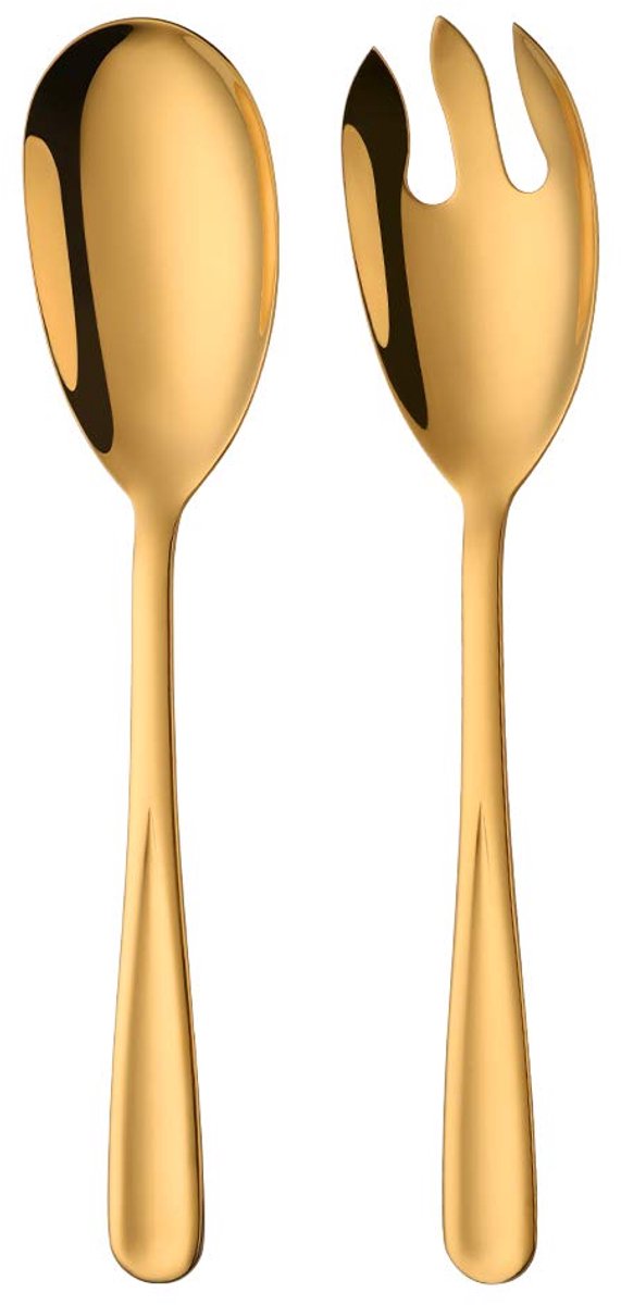 Saladelepel en slavork goud salade bestek set van roestvrij staal 2 stuks 30,5 cm lang