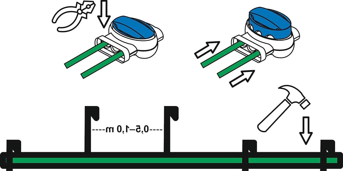 Robotmaaier Uitbreidingsset - Kabelset Robotmaaier - Gazon Onderhoud - Versterkte Haken - 100m Kabel - Zwart