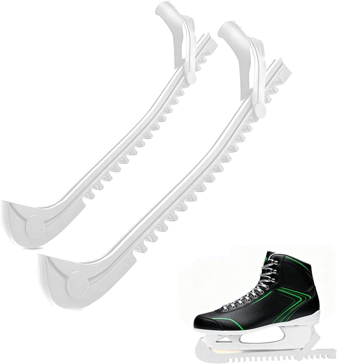Schaatsbeschermers - Schaats Covers - Schaatsen Beschermen - Verstelbare Karabijnhaken - 345 cm - Wit