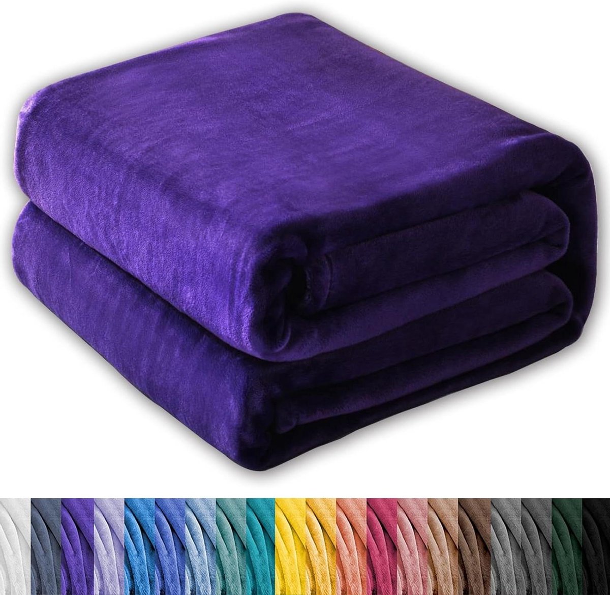 Fleece Deken - Warme Plaid - Comfortabele Ontspanning - Extra Dik 230Gsm - 150 x 220 cm - Donkerpaars