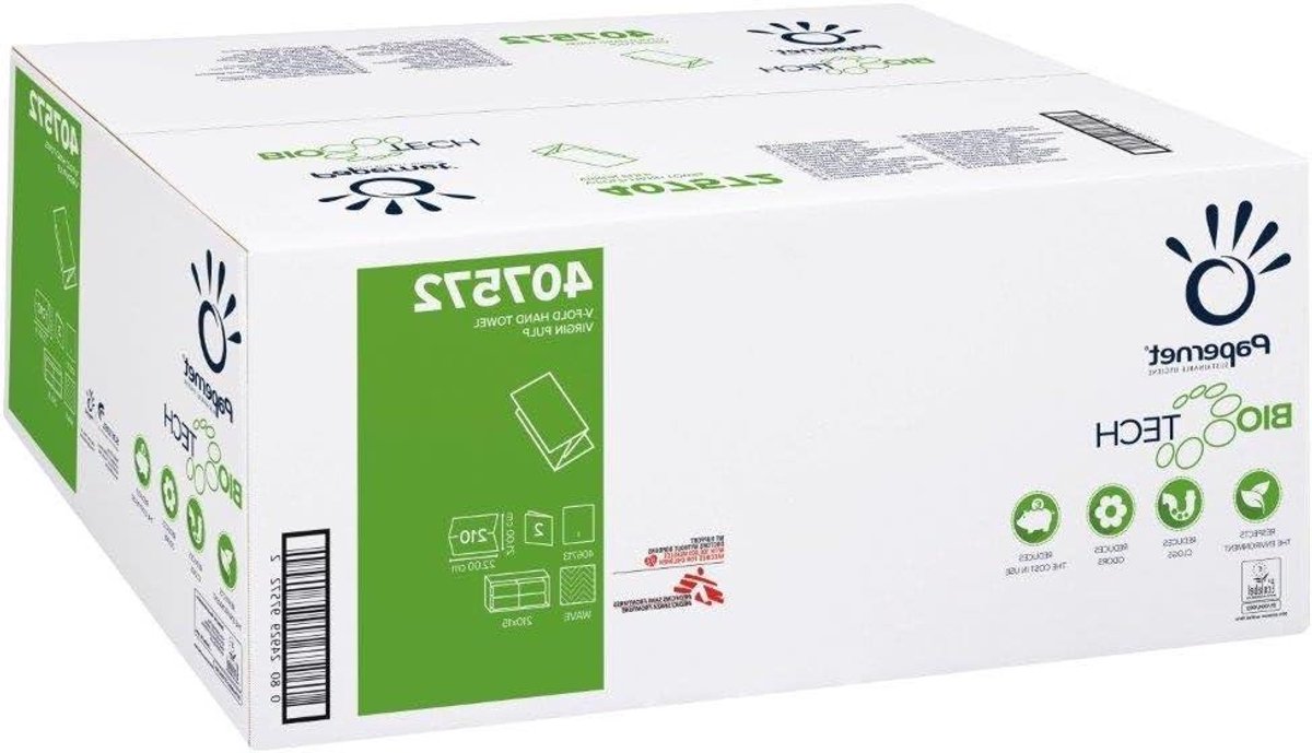 Papieren Handdoeken - Vouwdoeken - Hygiënisch Werken - Biologisch Actief - 3150 stuks - Wit