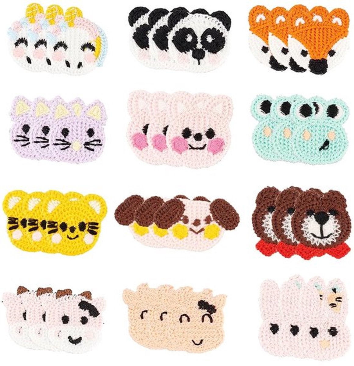 Store_9 - Gehaakte Dierenhoofd Patches - Creatieve Applicaties - Mix