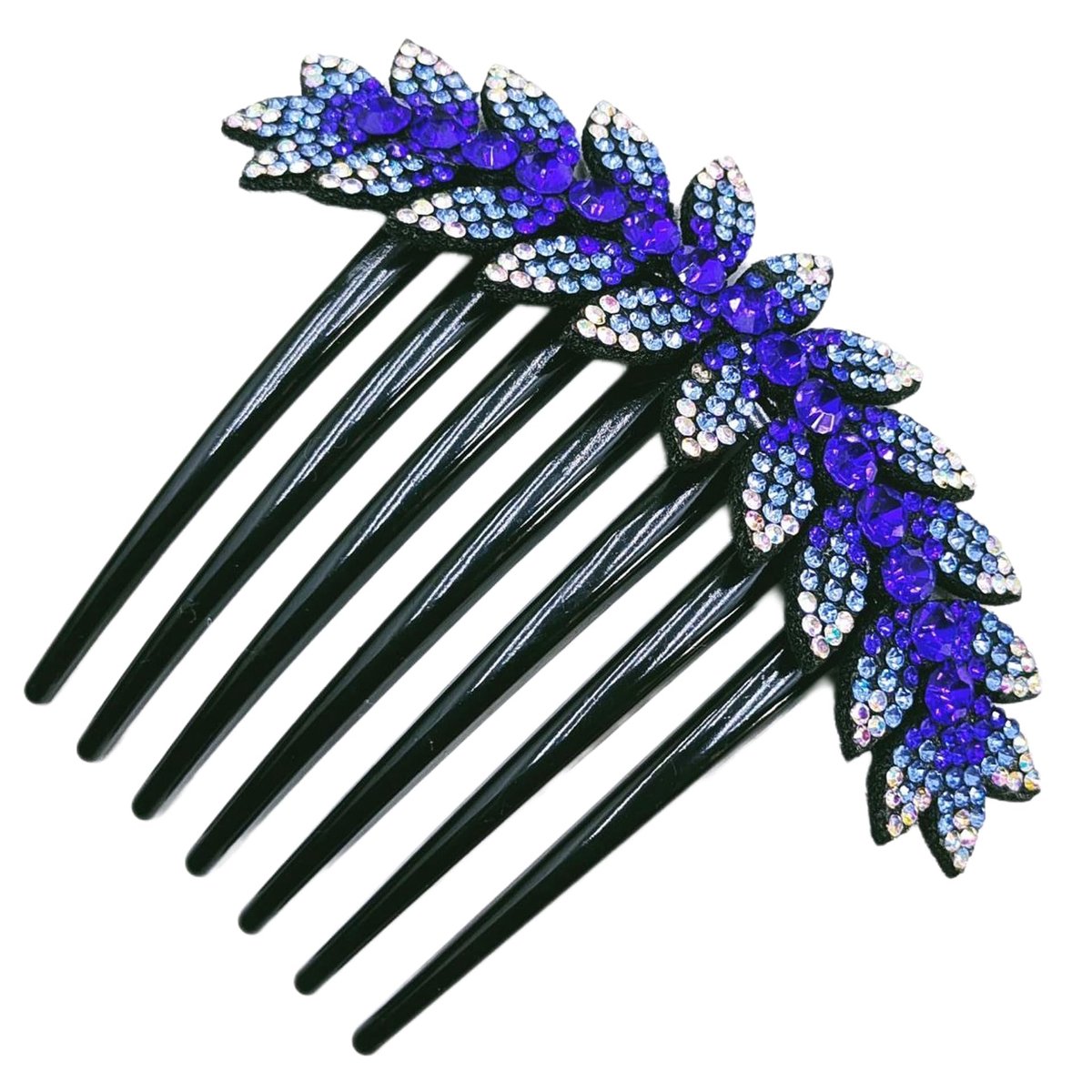 Haarkam dames strass bloemen steekkam haarsieraad bruid haaraccessoires zijkam Franse kam bruidshaaraccessoires haar zijkam communie, feestelijk haaraccessoires, blauw