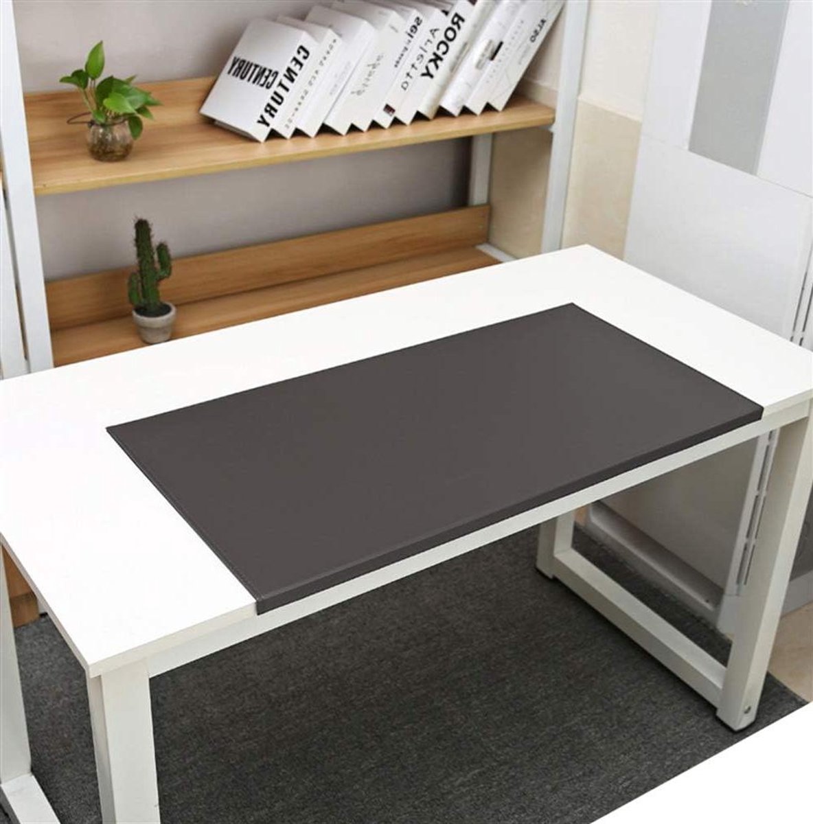 Bureauonderlegger met Randbescherming - Werkplekmat Antislip - Bureau Organiseren - Waterdicht Polyurethaan - 60 x 40 cm - Zwart