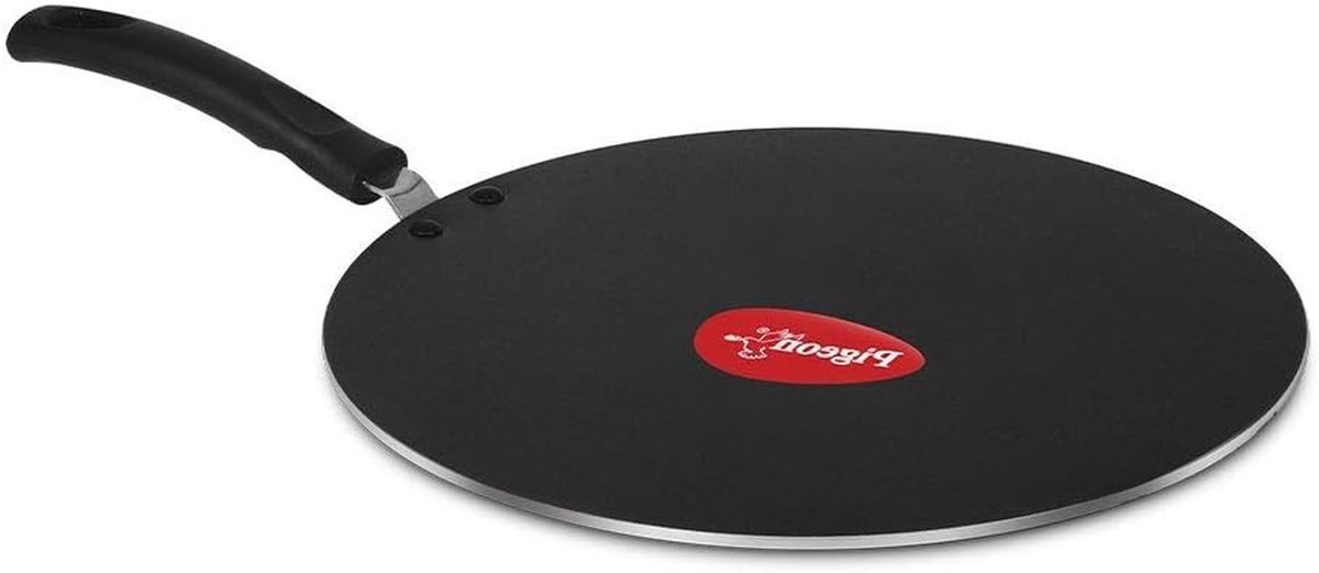 Multi Tawa Pan - Koekenpan Platte Pan - Pannenkoeken Bakken - Krasbestendige Coating - 31 cm - Zwart