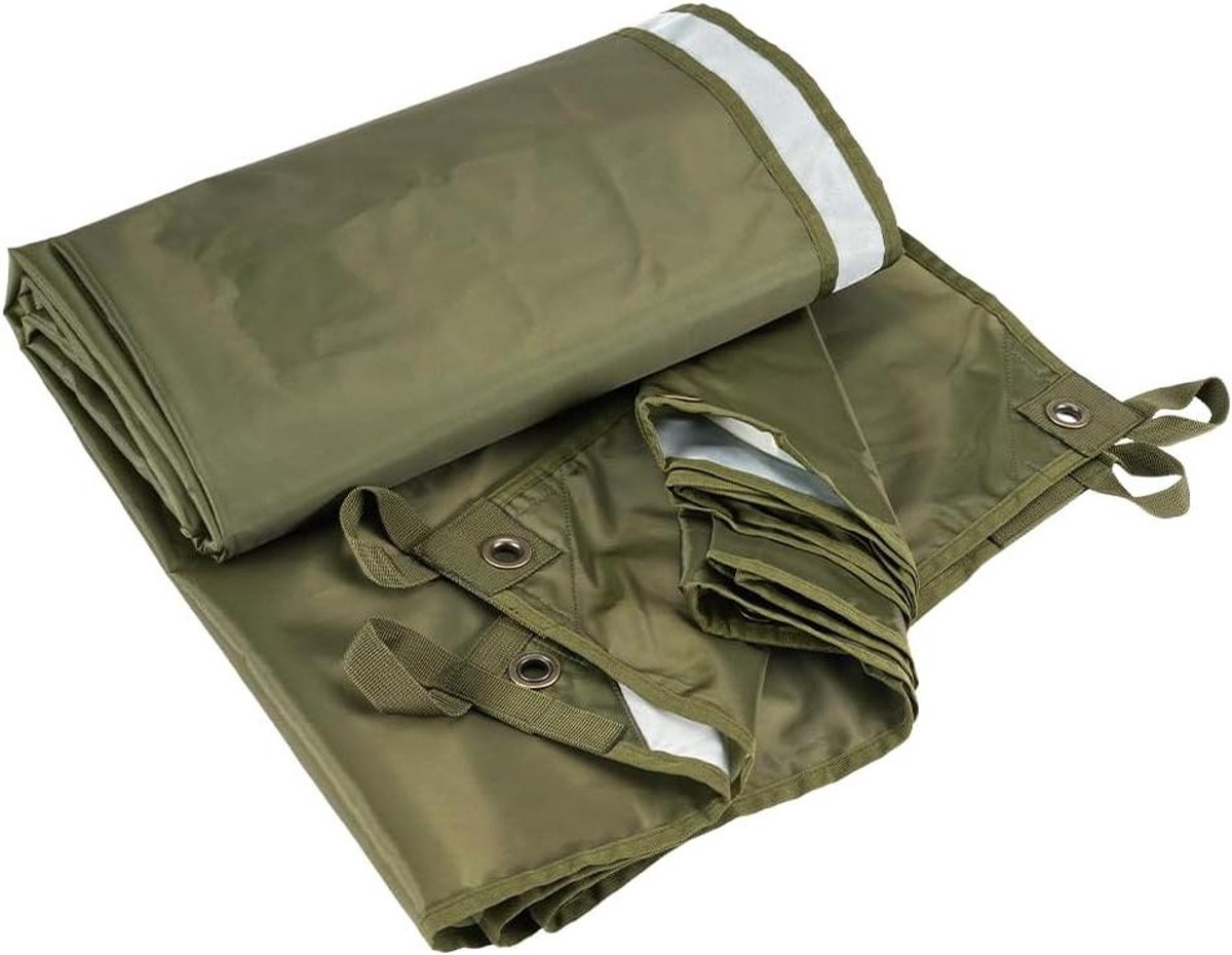 Premium Tarp - Zeil Kamperen - Buiten Bescherming - Versterkte Metalen Ogen - 3 m x 3 m - Olijf