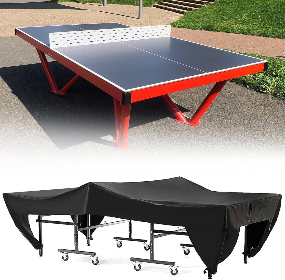 Tafeltennisafdekking - Beschermhoes Tafeltennis - Tafel Beschermen - Waterdicht Materiaal - 280 x 153 x 73 cm - Zwart