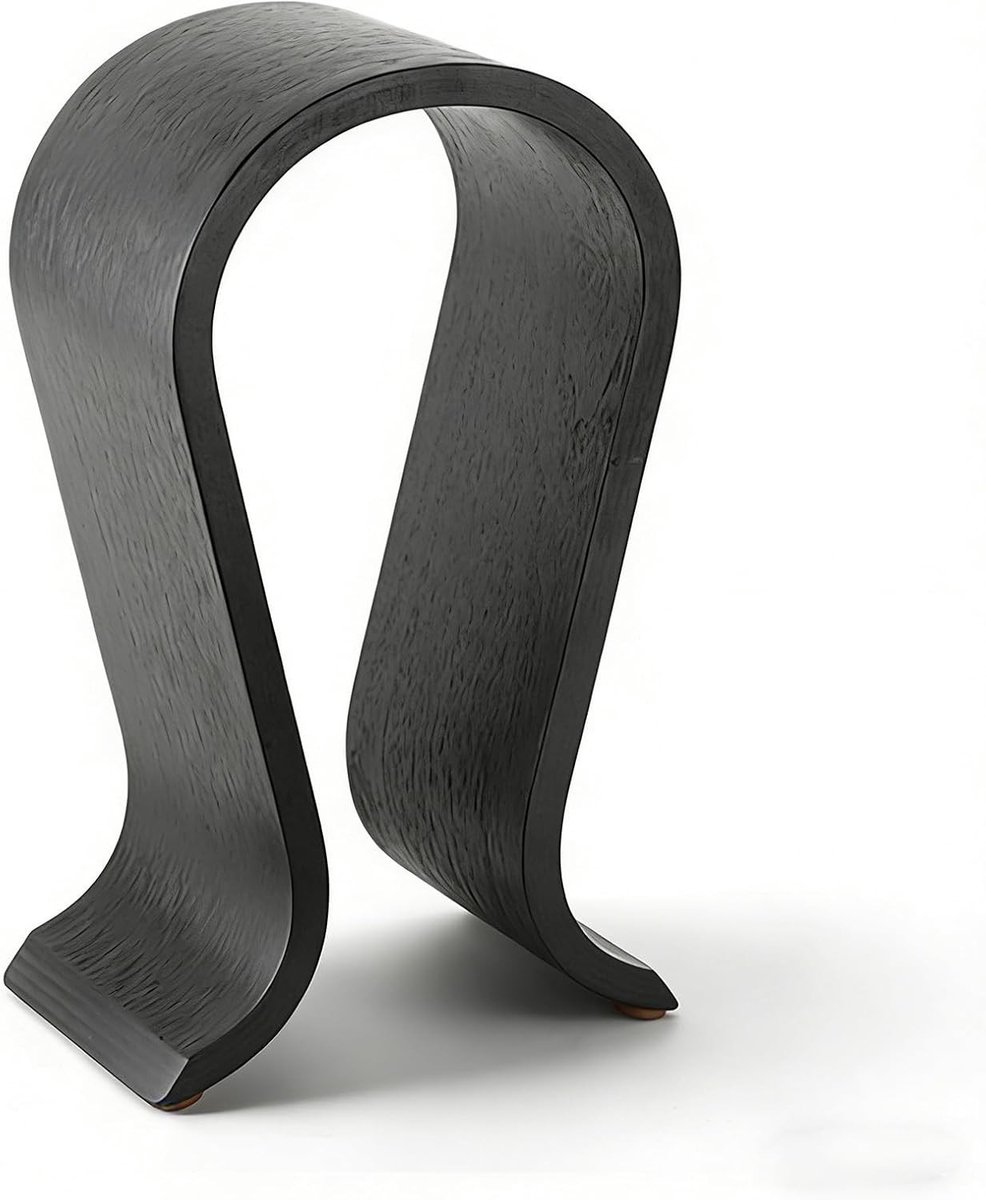 U-vormige houten hoofdtelefoonstandaard met antislip basis, duurzame displayhouder voor koptelefoons en accessoires