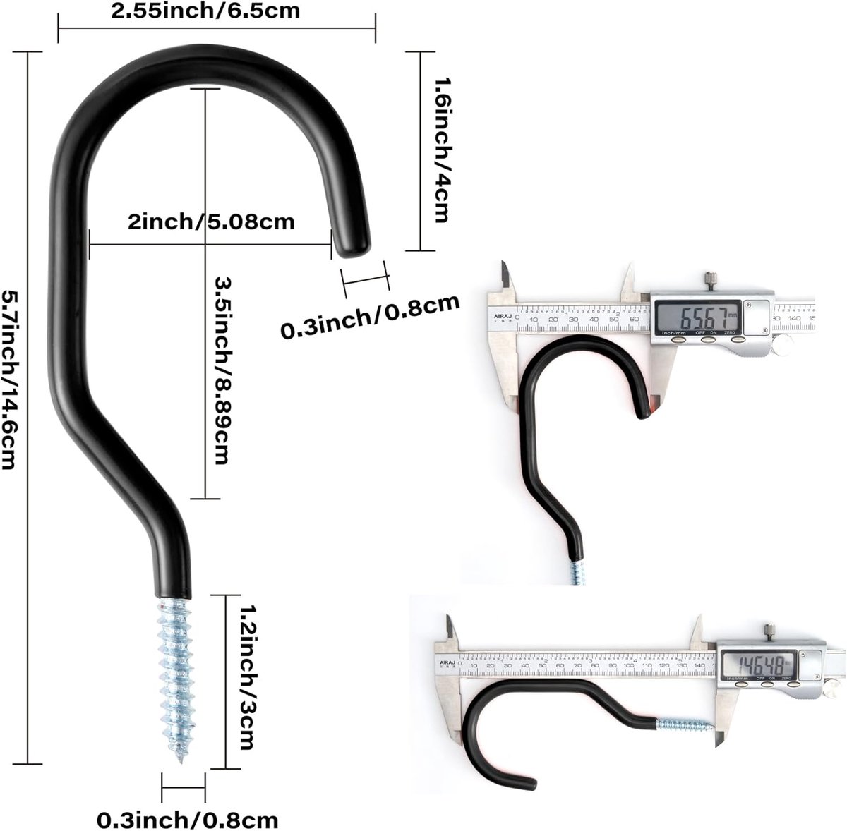 Haken/Fietsopslag Haken Set, Heavy Duty Opslag Hangers Schuur Garage Tuin Haak Gebruik voor Mountain/Racefietsen, Perfect Utility Tool Hangers (Zwart)