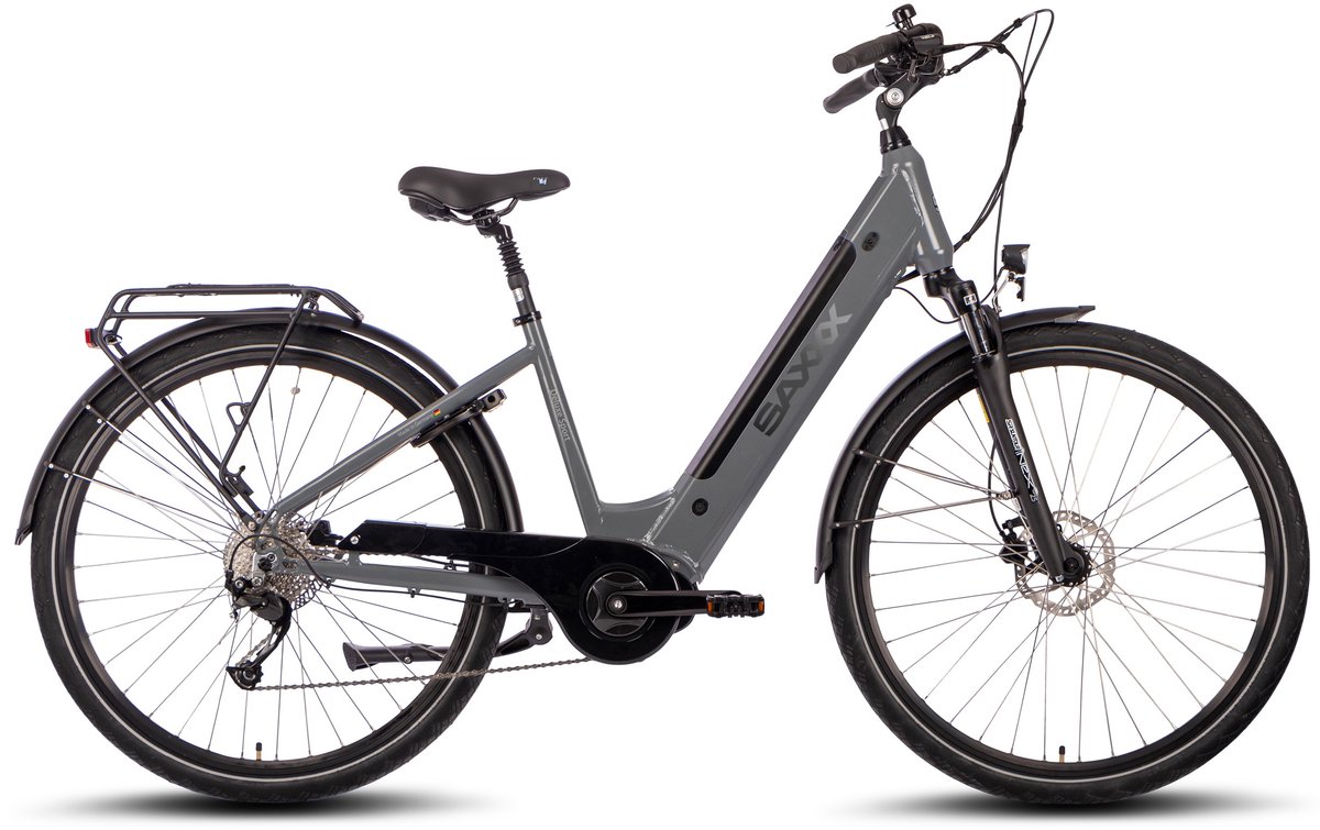 SAXXX Deluxe Sport - Elektrische fiets - 28 inch - mat grijs-zilver thumbnail 2