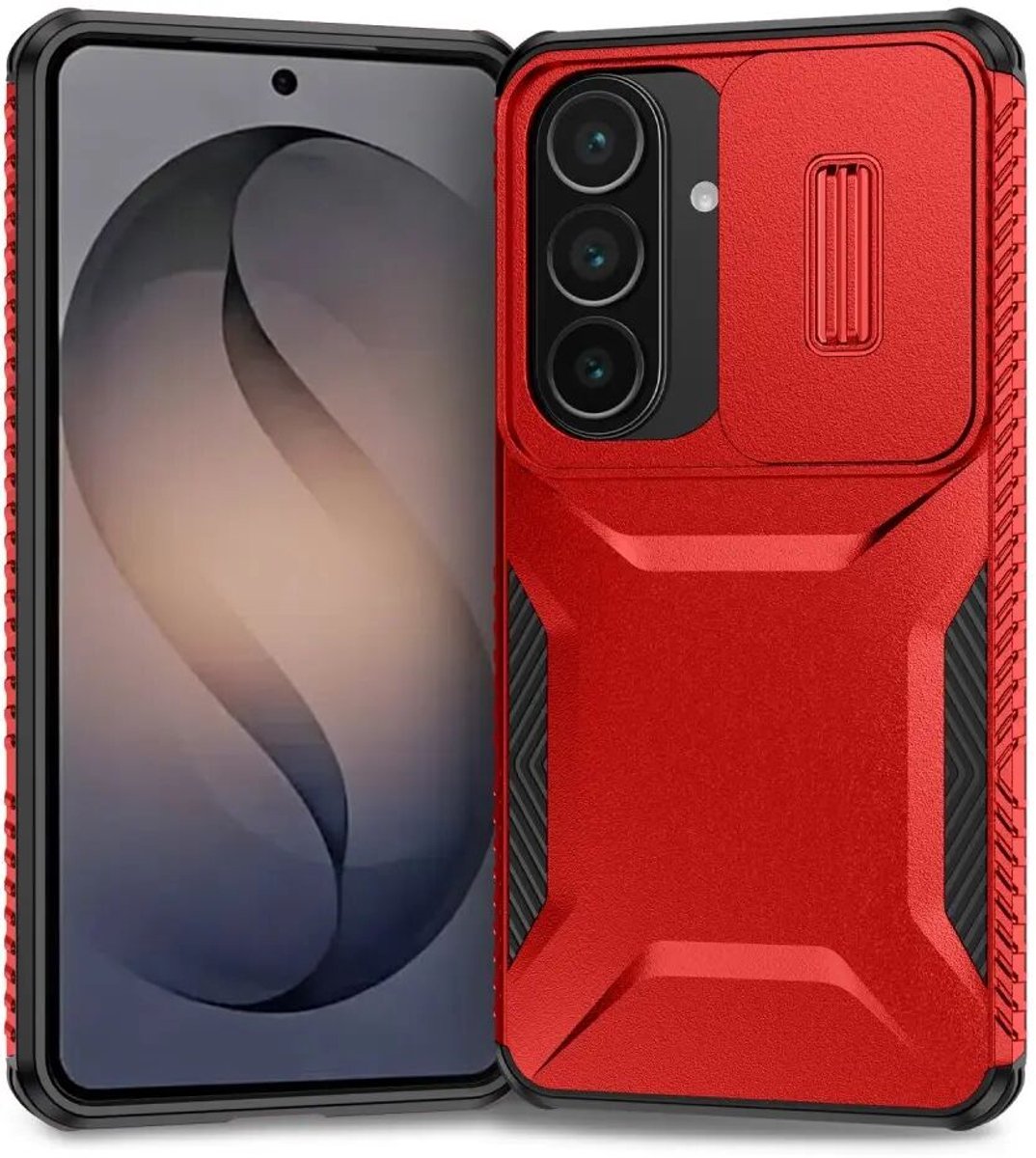 Hoesje Geschikt voor Samsung Galaxy S26 | Back Cover met Camera Slider | Schokbestendige Case | Camera Cover | Stevig | Rood