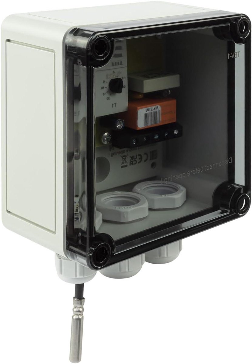 Thermostaat Temperatuurregelaar - Vorstbeveiliging Systeem - Leidingen Beschermen - Externe Sensor Instelbaar - IP65 Waterdicht - Transparant Deksel