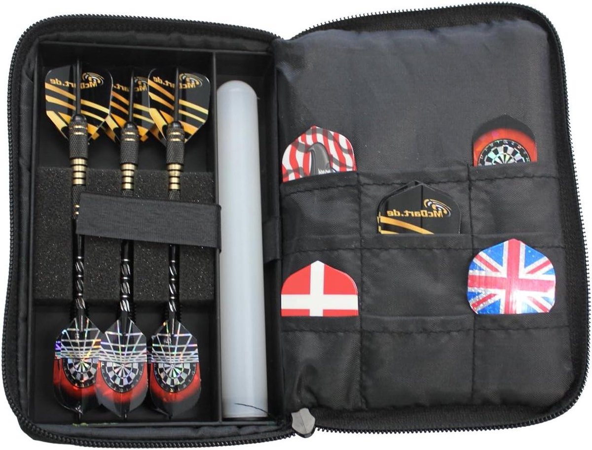 Dart Tas - Dart Accessoires - Dart Spel - Inclusief 2 Sets - 17 x 12 x 4.5 cm - Zwart