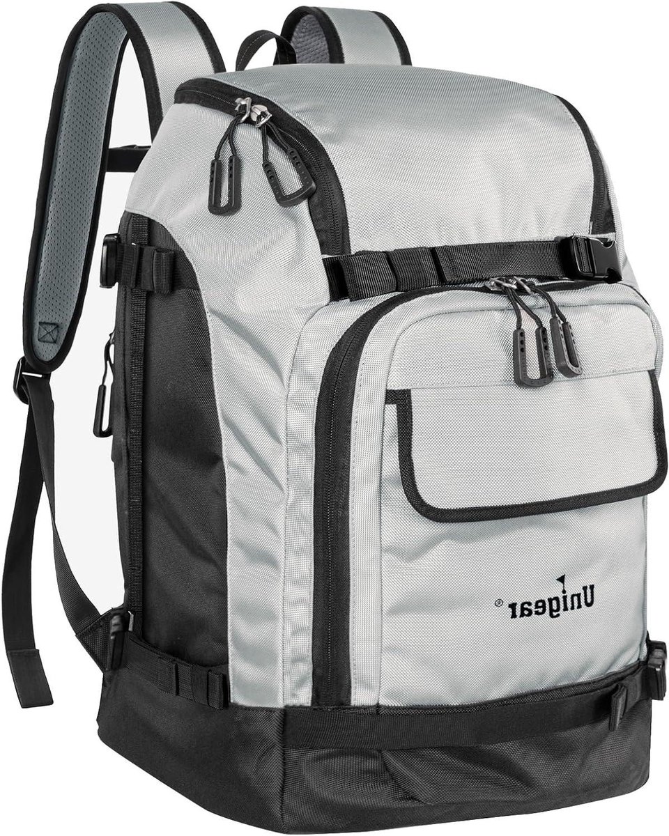 Ski Boot Bag - Ski Backpack - Winter Sport Gear - Helmet Compartment - 55L Volume - Black