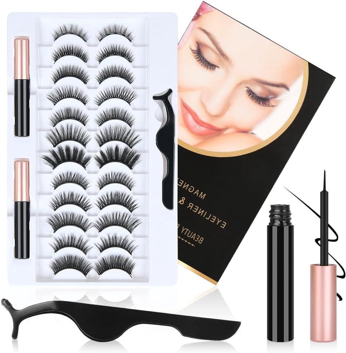 Magnetische Nepwimpers - Herbruikbare Wimpers - Make-up Aanbrengen - Latexvrij Ontwerp - 12 Paar - Zwart