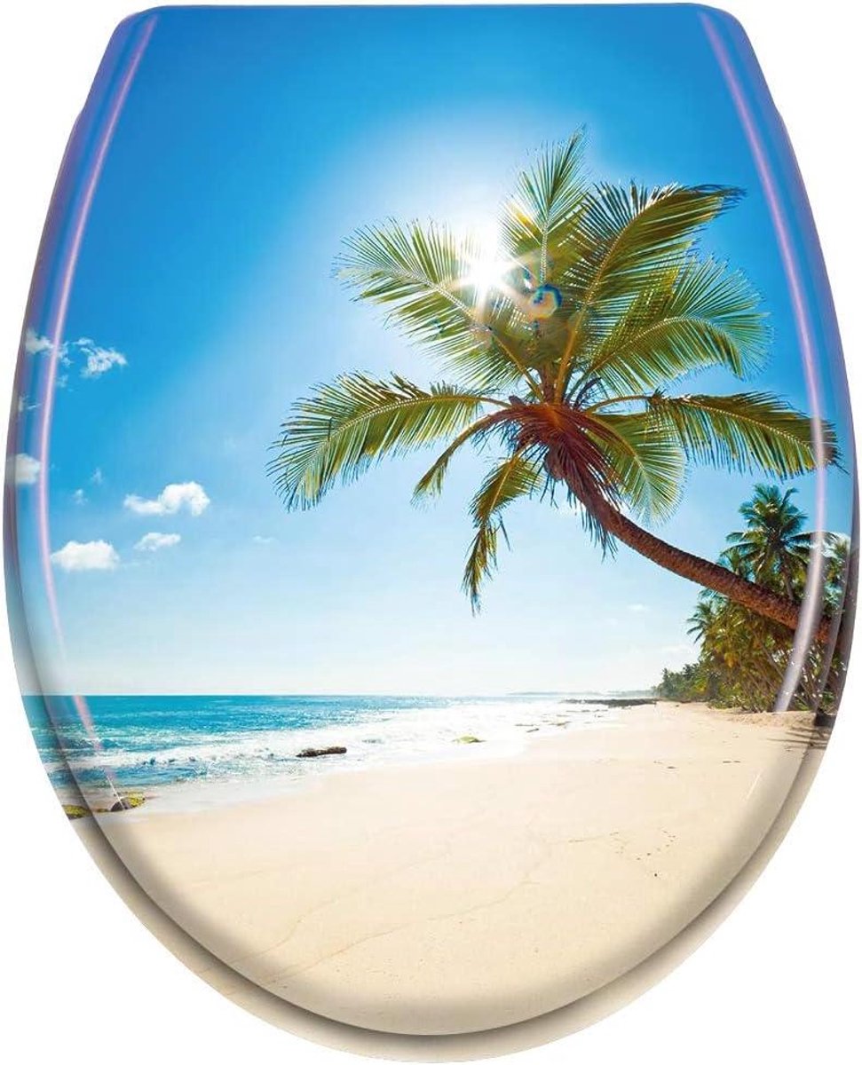 Toiletbril - WC bril - Badkamer Decoratie - Soft-closing mechanisme - Universele maat - Strand design