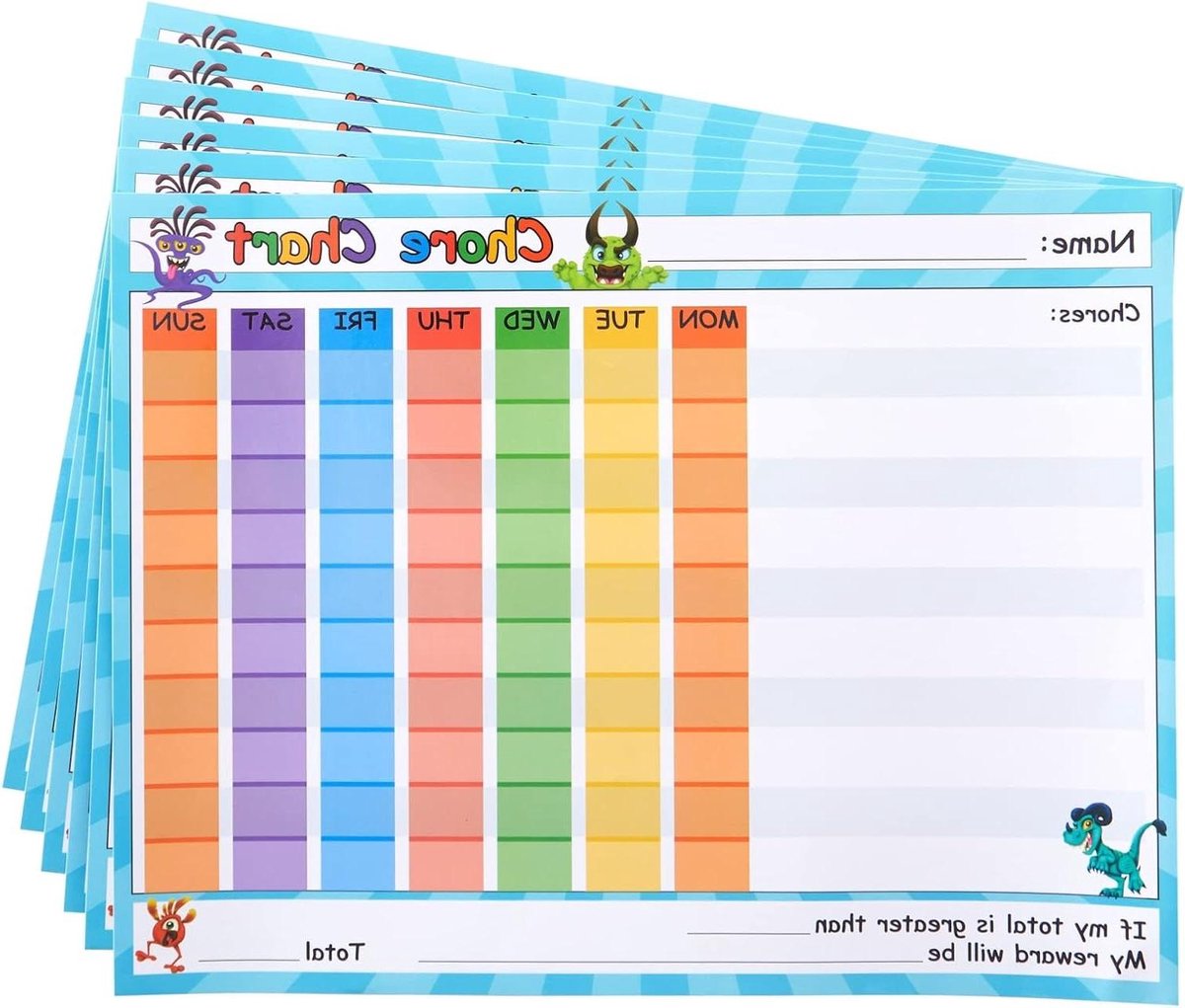 Karwei Grafieken - Beloningskaarten Kinderen - Kinderen Motiveren - 6 Herbruikbare Pagina's - 145 x 11 inch - Kleurrijk